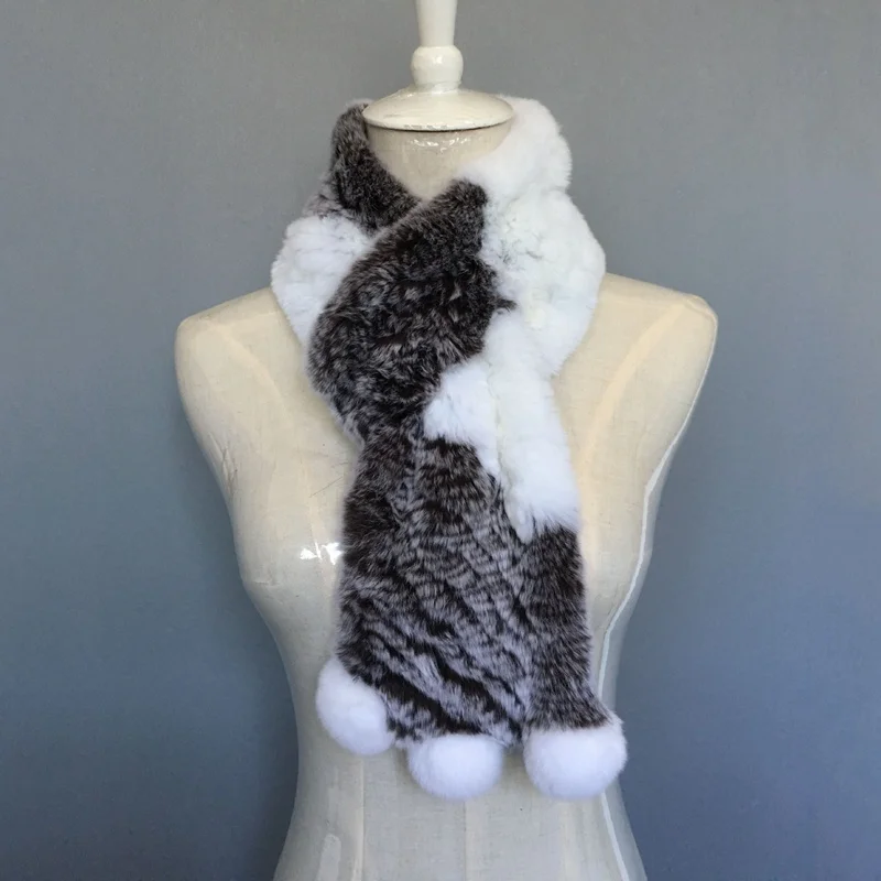 (TopFurMall) женские шарфы из натурального меха кролика рекс на осень и зиму меховые с