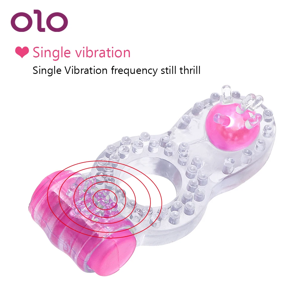 OLO Vibrator Penis Ring Silicone Cock Clitoris Stimulator Extender Sex Toys for Men Dual Pleasure Adults Products | Красота и