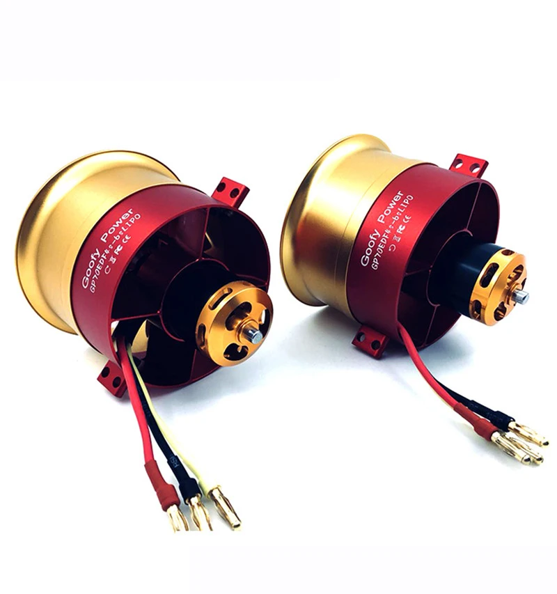 

High Quality GP70mm EDF Full Metal Ducts 12 Paddle Ducted Fan 4S-6S Lipo Charger 2150KV Motor Electric for RC Jet Airplanes
