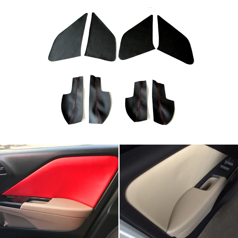 

4PCS Car Styling Interior Microfiber Leather Door Handle Panel Armrest Protective Cover Trim For Honda City 2015 2016 2017