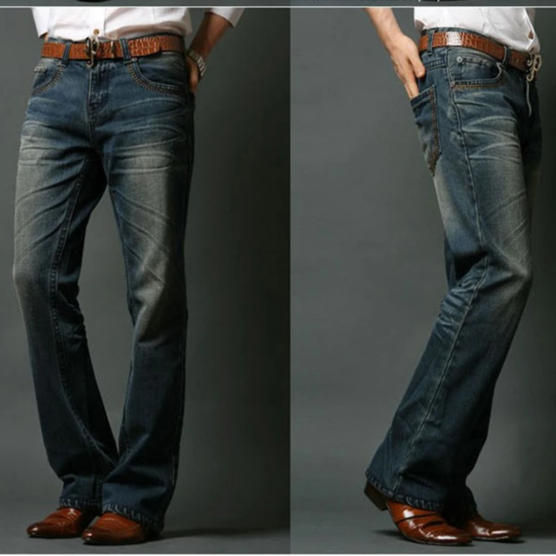 ICPANS мужские расклешенные джинсы Bootcut Boot cut джинсы мужские классические джинсовые расклешенные винтажные прямые мужские джинсы брюки