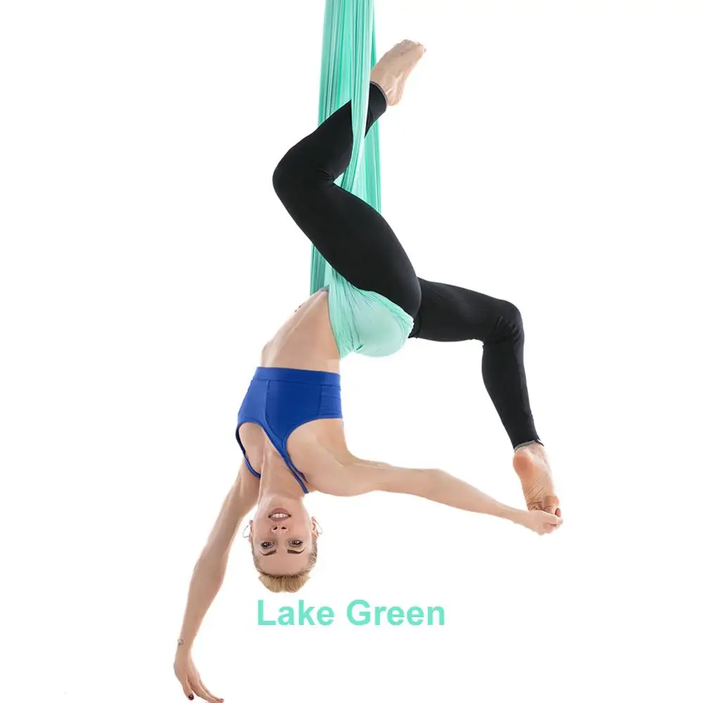 01-Lake Green Растягивающиеся ремни для фитнеса и йоги, 4*2,8 м, 16 цветов, Антигравитационные, воздушные, для йоги, качающиеся, инверсии, гамак с удлинительным поясом 1 м - Цвет: 01-Lake Green