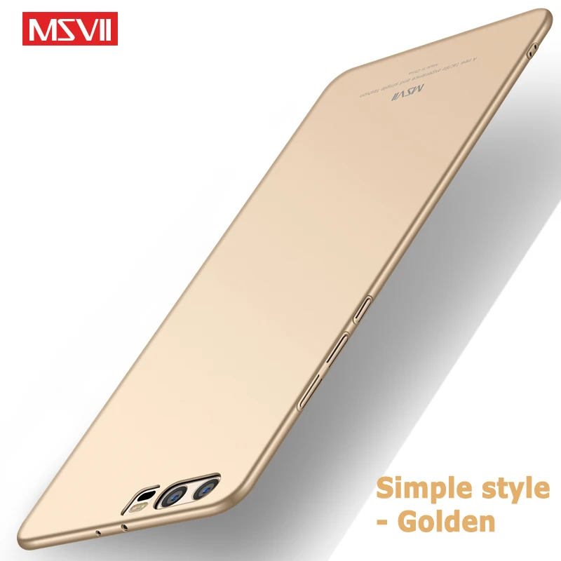 Msvii чехлы для huawei P10 Lite чехол для huawei P10 Plus чехол P 10 Lite тонкий матовый PC чехол для huawei P10lite чехол s - Цвет: Simple gold