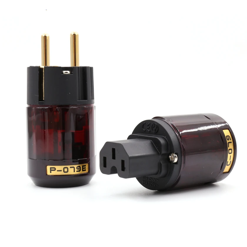 Hifi Brass 24k Gold-Plated P-079E + pure copper C079 EU вилка сетевого шнура переменного тока |