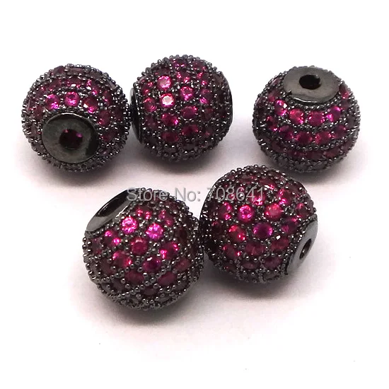 10 мм родиевое покрытие латунь микрозакрепка цирконий CZ круглые шарики бусины