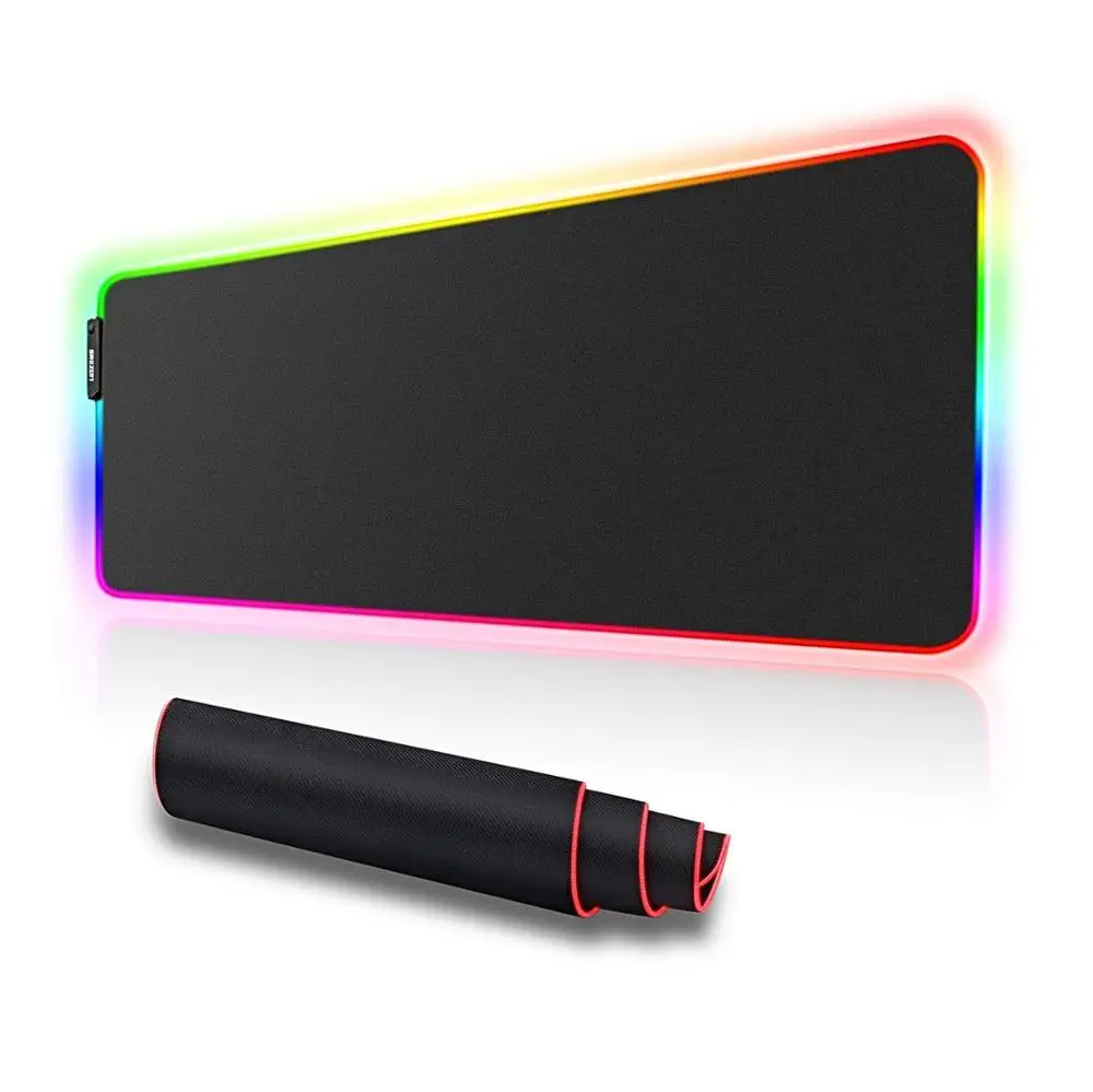 RGB мягкий игровой коврик для мыши Большой светящийся светодиодный расширенный