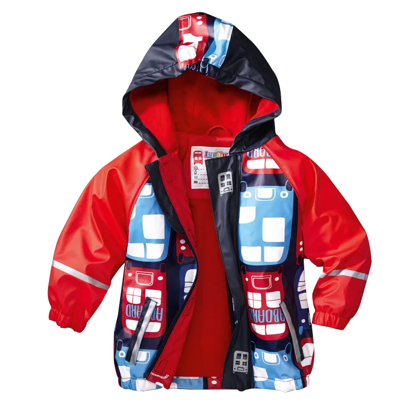 Детский непродуваемый плащ из ПУ кожи с флисовой подкладкой|jacket children|children