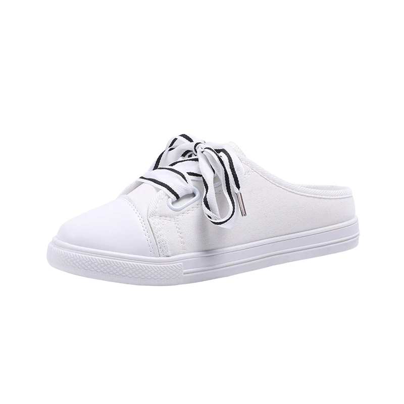 Женская парусиновая обувь Повседневная на шнуровке Обувь плоской подошве Летние