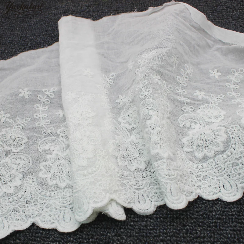 YACKALASI кружевная лента из 100% хлопка с вышивкой швейцарская хлопковая вуаль