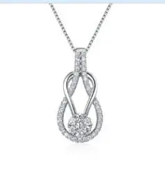 Necklace only Элегантное ожерелье и серьги из стерлингового серебра 925 пробы, комплект ювелирных изделий из белого циркония, красивые Ювелирные наборы для женщин - Цвет камня: Necklace only