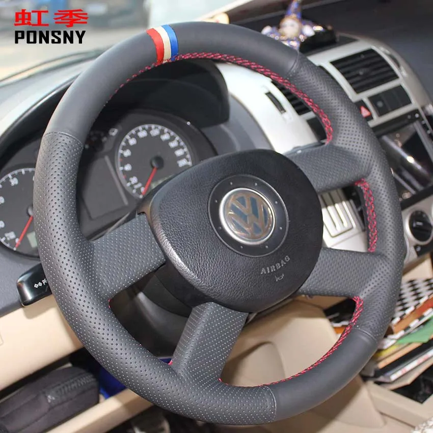Искусственная кожа PONSNY для Volkswagen VW Polo 2003 2006|Чехлы на руль| |