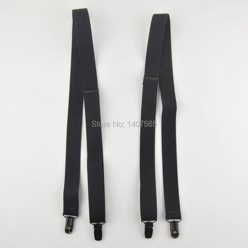 Модные черные подтяжки унисекс с 4 зажимами для женщин и мужчин раздельных брюк