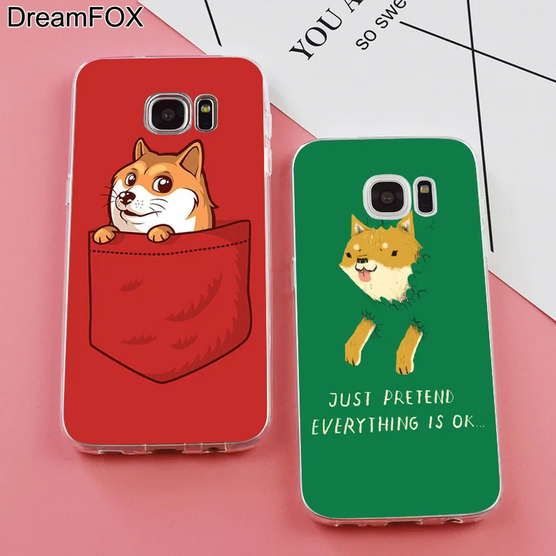 DREAMFOX K151 Pocket Doge Мягкий ТПУ силиконовый чехол для samsung Galaxy Note S 6 7 8 9 Edge Plus Grand Prime |
