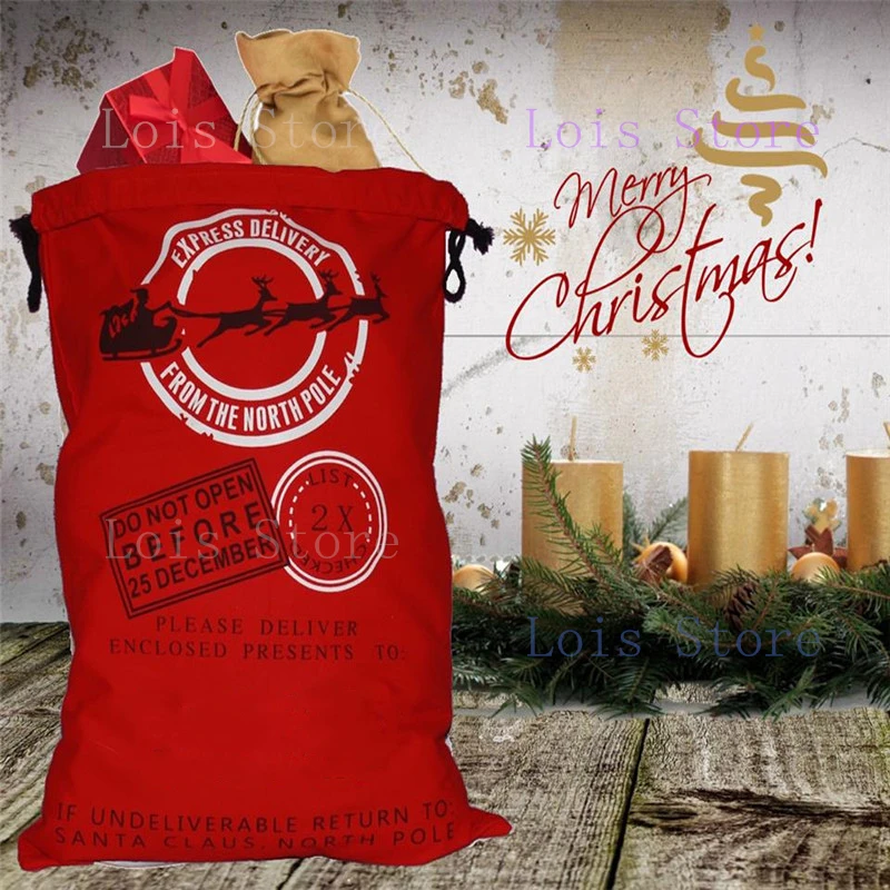 Сумка Санты 50 шт./лот рождественский подарок 38 стилей шнурок холщовый мешок Санта