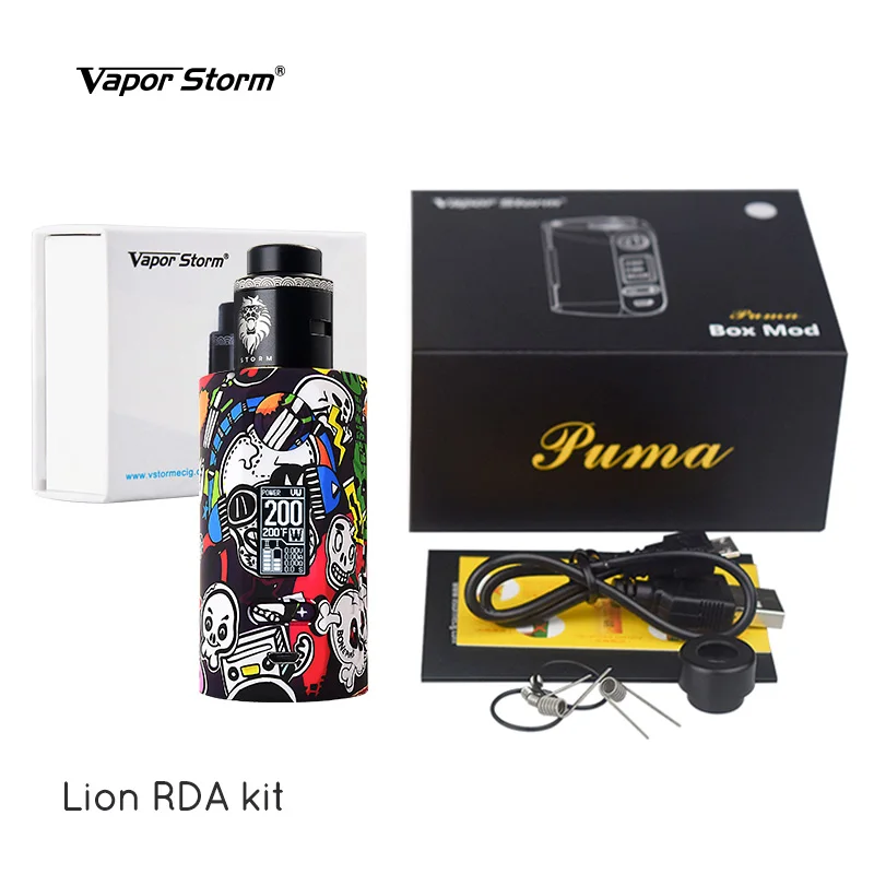 Vapor Storm Storm230 Bypass 200 Вт VW TCR Mod контроль температуры Лев RDA Hawk Танк Коробка мод Vape электронная сигарета Мода