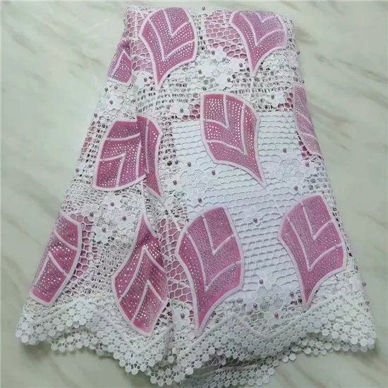 

Белая розовая африканская кружевная ткань высокого качества, французская Тюлевая кружевная ткань 2019, нигерийские кружева, гипюровая ткань ...