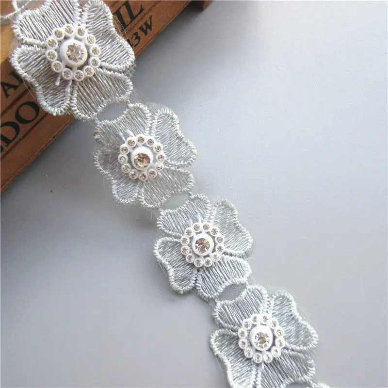 Свадебное платье с кружевной отделкой по краям 1 ярд серое сердце цветок