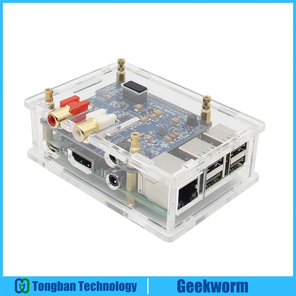 Board with Case DAC II ES9018K2M Hifi звуковая карта 32 бит DSD/APE/FLAC/WAV музыкальный плеер аудио Плата расширения для Raspberry Pi 4/3 Модель B+ plus/3B - Цвет: Board with Case
