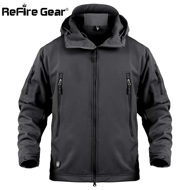 Refire gear Водонепроницаемая армейская тактическая куртка мужская камуфляжная военная куртка флисовая ветровка зимнее пальто с капюшоном одежда для охоты