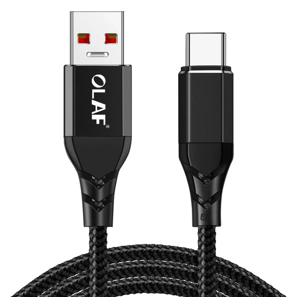 Олаф usb type C кабель 5А быстрая зарядка 3,0 Быстрая зарядка кабель синхронизации данных для Sasmung S9 S10 Plus huawei P30 Pro Xiaomi USB-C кабель