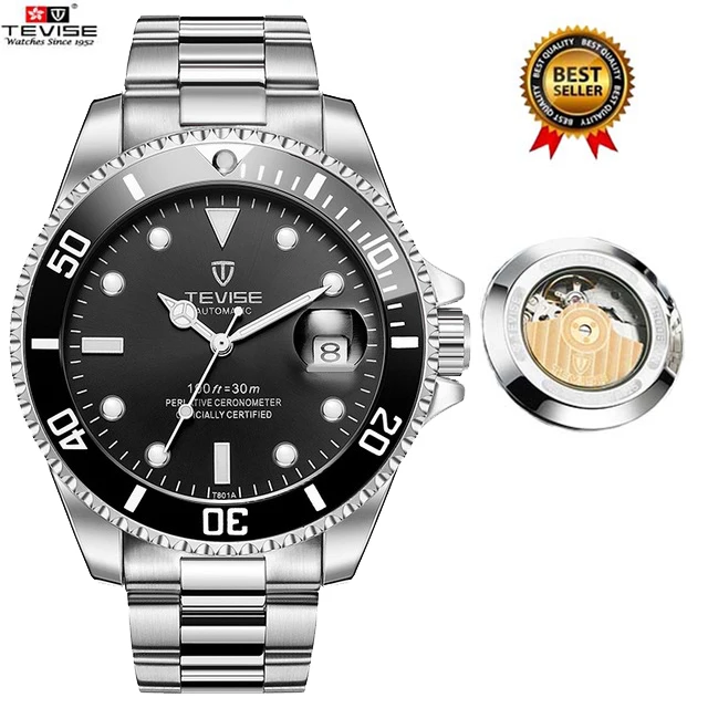 Tevise бренд Для мужчин механические часы роль Дата Fashione роскошные мужской Reloj Hombre