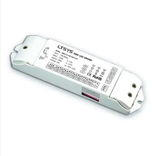 DMX-15-100-400-F1P1; 15 Вт 100-400mA cc DMX затемнение Driver; 100-240VAC и DMX512/RDM push DIM вход; 100mA-400mA* 1CH выход