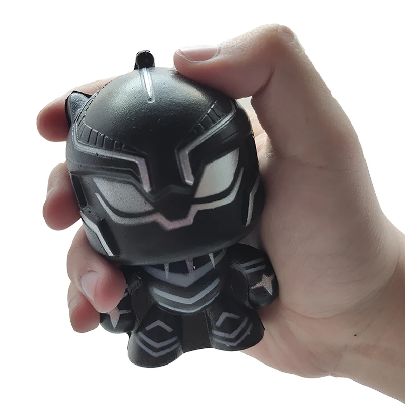 Kawaii Marvel, Черная пантера, мягкое моделирование, медленный рост, ароматические ремни для телефона, облегчение стресса, сжимающая игрушка, Детская Подарочная игрушка