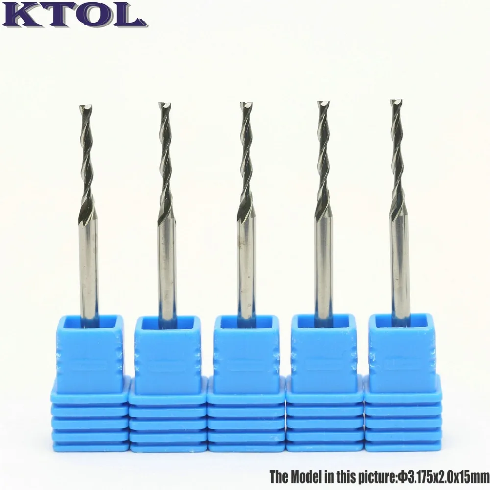 

3.175x2.0x15MM 2 Flute Tungsten Carbide CNC Bits Milling Cutter for Wood Cutting,10pc/lot Mini Spiral End Mill Cutter Set Tools