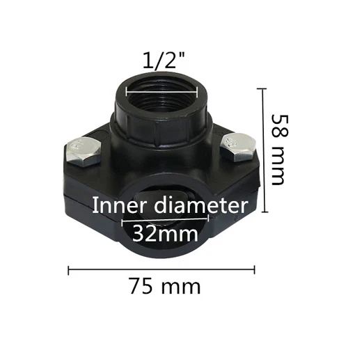 DN32-1I2 inch Пластиковые обушок DN32 DN25 трубы теплицы оросительные трубки зажимные ленты инструменты для сельского хозяйства фитинг трубы седло зажим 10 шт - Цвет: DN32-1I2 inch