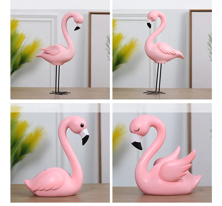 Креативная фигурка из смолы розового фламинго для девочки Ins Hot Animal, домашний декор, подарки для девочки, подарки для рукоделия