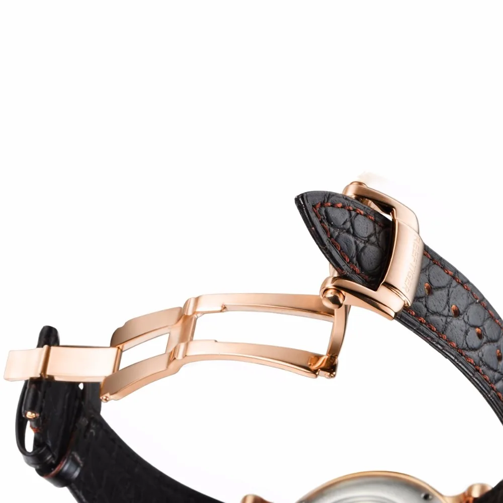 

New Reef Tiger Designer Fashion Watches Genuine Leather Band Luxury Rose Gold Automatic Watches RGA1995