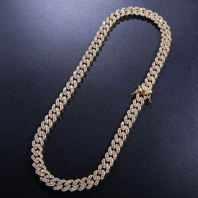 Хип хоп AAA кубическая цепь из циркония короткие ожерелья Золото Серебро Bling Iced Out CZ камень звено цепи браслеты для мужчин ювелирные изделия