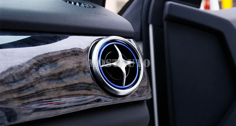 Для Mercedes Benz GLK X204 салон, Торпедо, устанавливаемое на вентиляционное отверстие в салоне автомобиля крышка розетки кольцо 2013- 4 шт. красный/синий