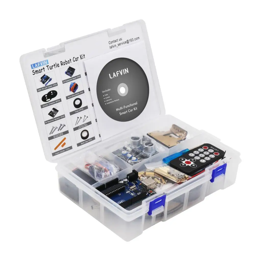 Умный автомобильный робот черепаха LAFVIN для Arduino набор сборки DIY с обучающим