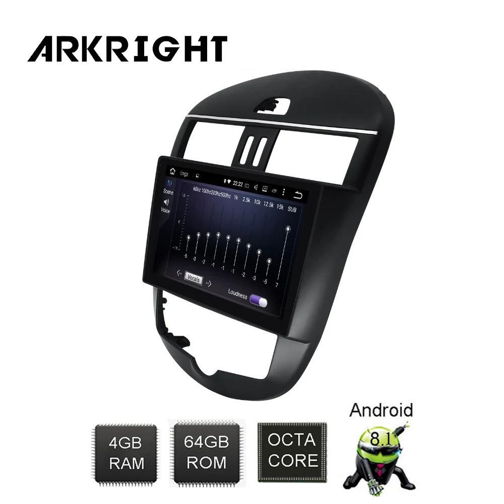 Автомобильный радиоприемник/стереоплеер ARKRIGHT 10 1 дюйма IPS экран 2Din GPS Android 8