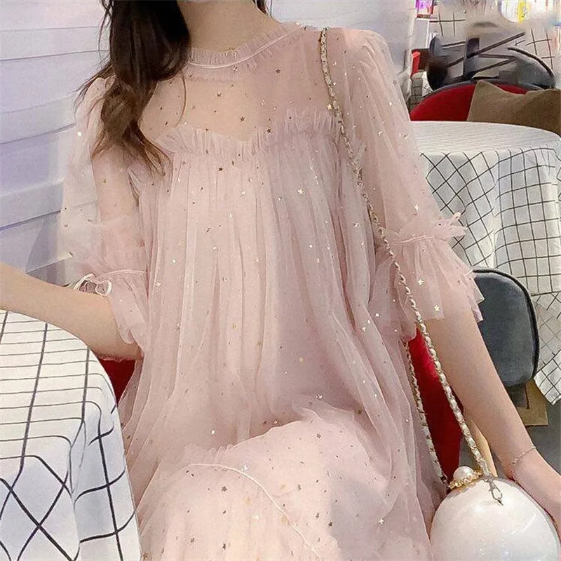 2019 весенне летнее платье с рукавами трубочками женское для студентов элегантное