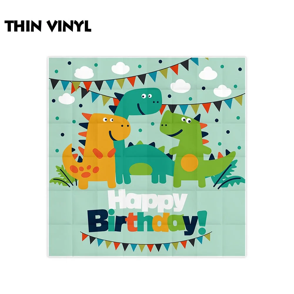 Funnytree happy birthday Dinosaur party backdrops banner photography studio children photo background photophone vinyl photozone |