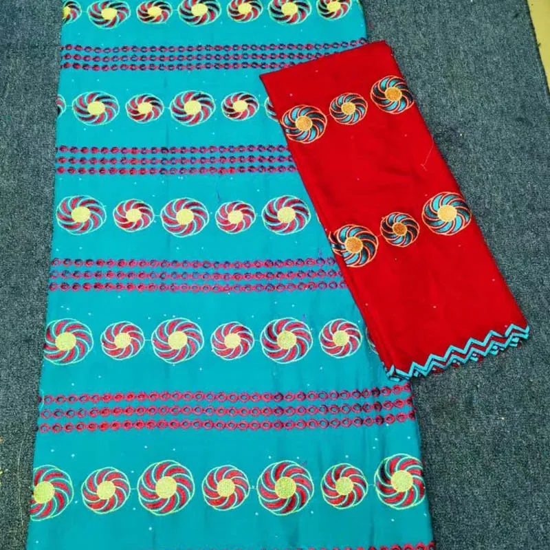 African High-Quality Fabrics Cotton Punched Matching Women'S Gauze Lace Suit Fashion Large Piece 5 Yard 2 Wharf Yarn | Дом и сад