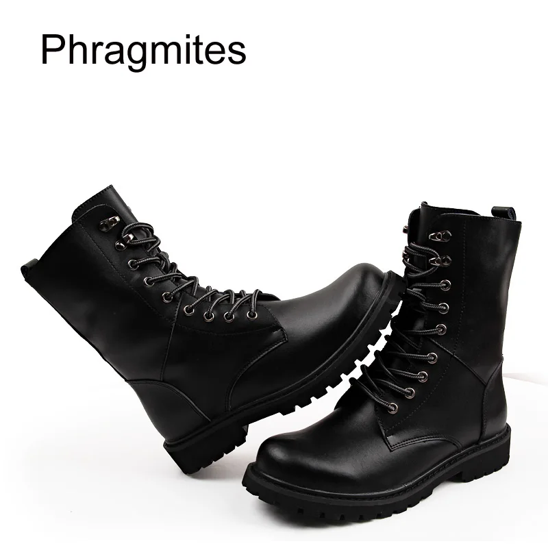 Phragmites/высокие коричневые ботинки унисекс; маленькие размеры 37; zapatos mujer; новая зимняя обувь черного цвета для влюбленных; водонепроницаемые мужские военные ботинки