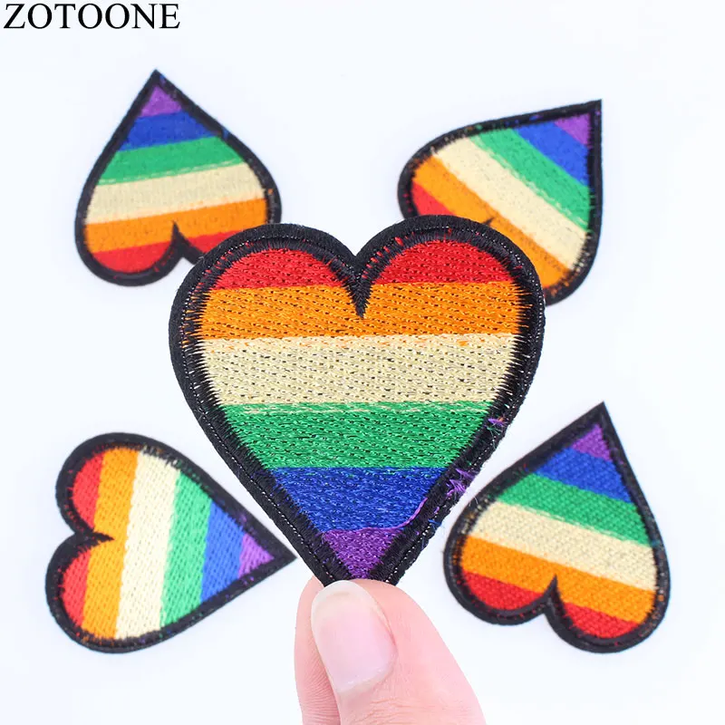 ZOTOONE 10Pcs DIY Love Sequin Patches Sticker For Clothes Embroidery Patch Heart Ironing Applique Iron On Jeans Sew Fabric F | Дом и сад
