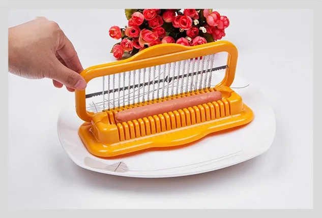 1PC Hot dog Cutter Kitchen Tool Sausage Peeler Salad Knife Ham Slicer Banana Device Gadget OK 0491 |