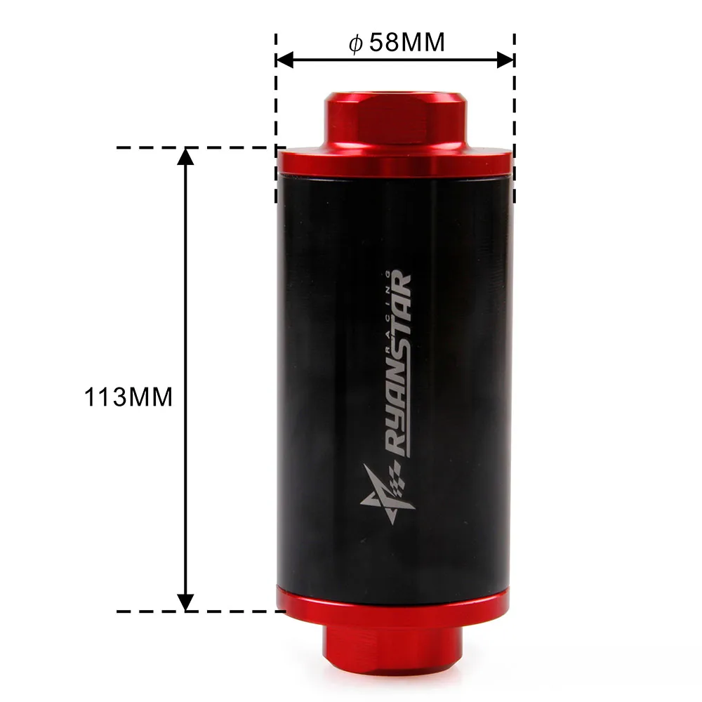 Ryanstar - New Design Racing Ready Inline Aluminum Fuel Filters AN6/AN8/AN10 oil filter Adapter Fittings with 60 Micron Element |