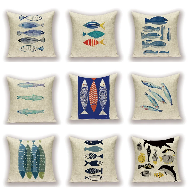 Nordic Home Decoration Throw Pillow Fish Cushion Covers High Quality Decorative Pillows Custom Pillowcase On | Дом и сад