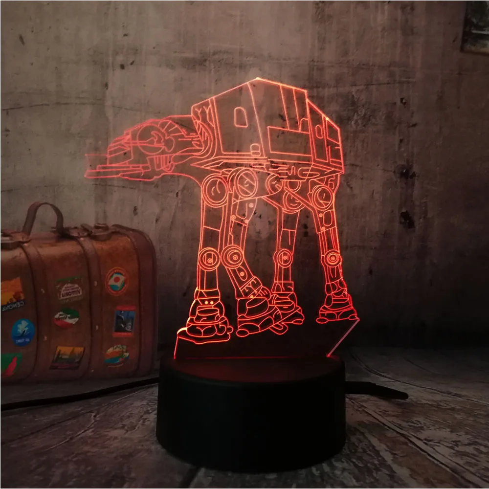 3D база Звездные войны вспышка лампа светодиодный RGB Ночник светильник для