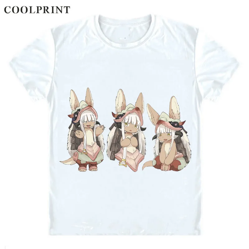 Футболка Coolprint Nanachi в виде кролика сделанная бездне Meido in Abisu мужская повседневная