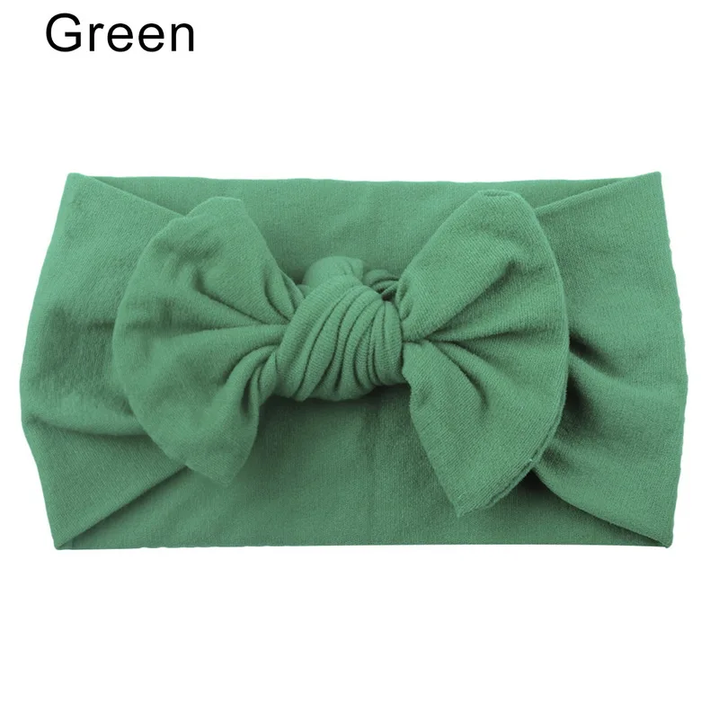green Модная Милая Детская повязка на голову с бантиком, эластичные резинки для волос для новорожденных девочек, повязка для волос для малышей, Детские аксессуары для волос - Цвет: green