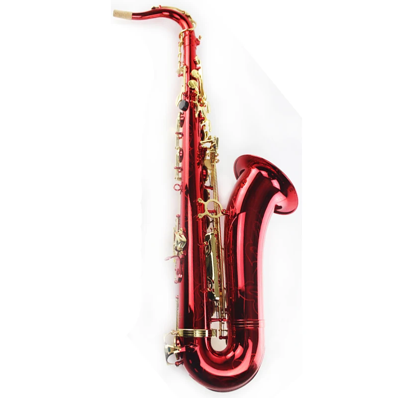 B flat альт саксофон поверхность красные лаковые Золотые ключи Sax Музыкальные