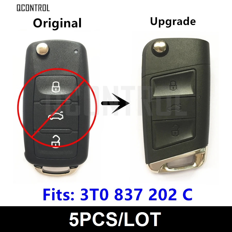 QCONTROL Модернизированный Автомобильный Дистанционный ключ для SKODA 3T0837202C