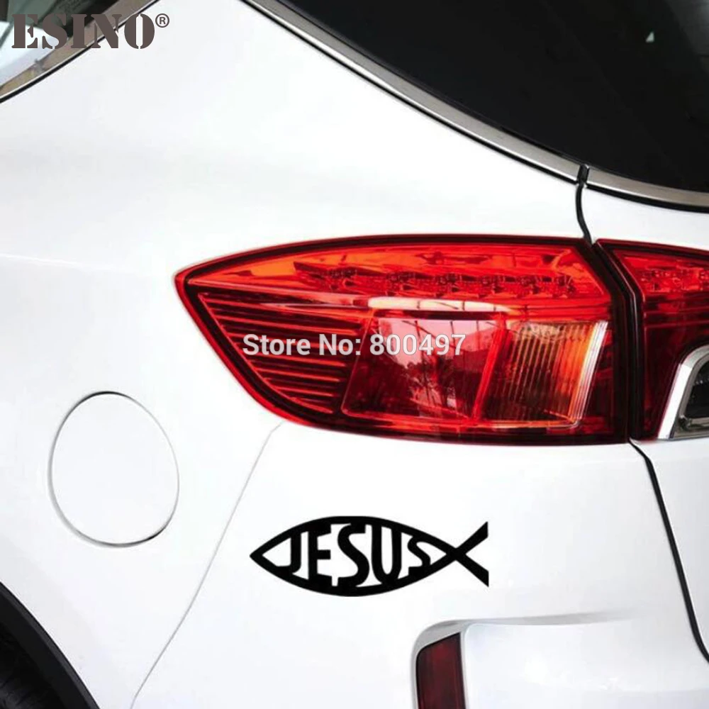 

Creative Cartoon Animal Car-covers Christianity Jesus Shape of Fish Sticker Car Decoration Car Whole Body Decal Vinyls