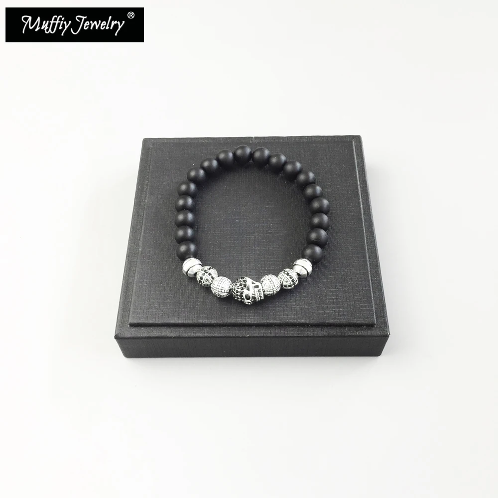 Браслет с бусинами в виде черепа и Креста модное ювелирное изделие европейском